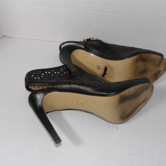 Ann Taylor Black Mesh High Heeled Ankle Booties Size 7/12 - Picture 7 of 9